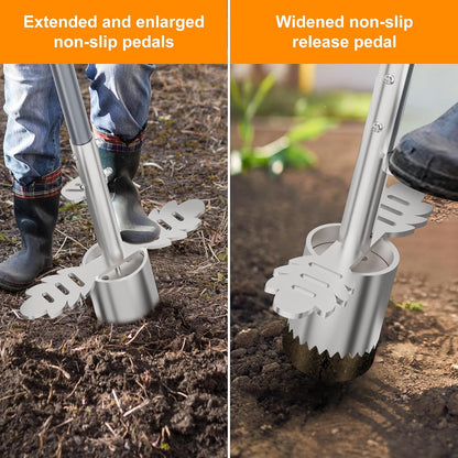 Sod Plugger Tool, Bulb Planter Tool with Stainless Steel Sharp Serrations, Grass Plugger Tool and Turf Cutter with Anti-slip pedal – Garden Tools and Yard Tools for Zoysia, Bermuda and More Plants