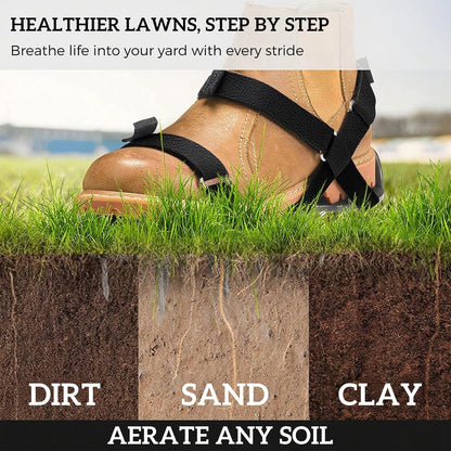 Lawn Aerator Shoes with 2.1” Spikes for Grass Aeration, Spiked Shoes for Lawn Care, Adjustable Heavy-Duty Strap Fit, Gardening Aerator Tool for Yard, Soil & Epoxy Floors