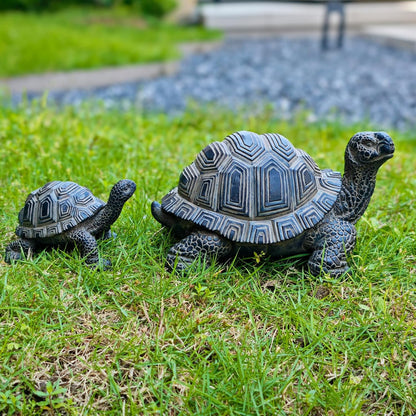 2 Pcs Turtle Outdoor Statue Tortoise Garden Figurine Outdoor Decor Sculpture Ornament, Resin Decorations Patio Lawn Yard Housewarming Mom Gifts