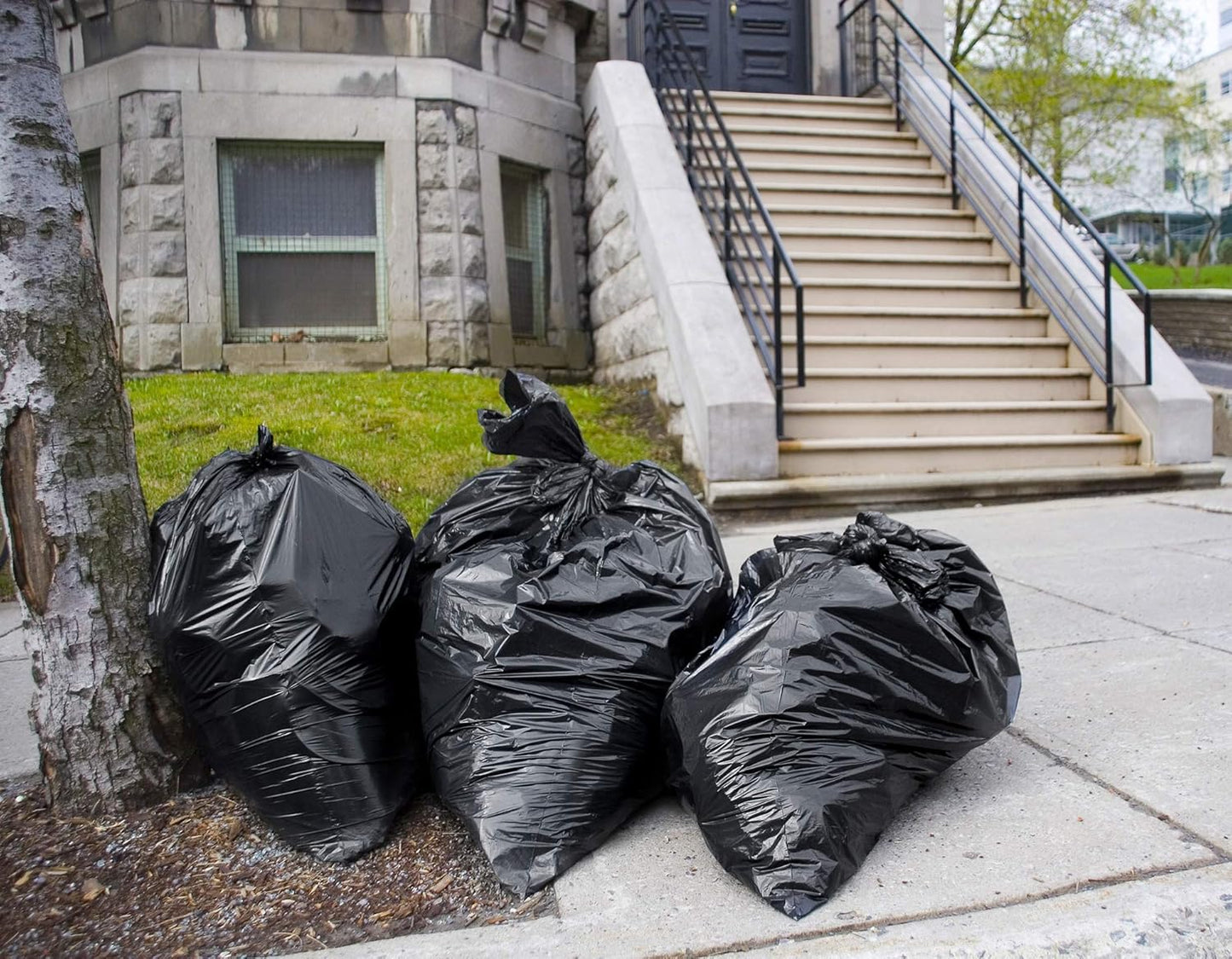 Veska 55 Gallon Trash Bags Heavy Duty, (Value-Pack 50 Count w/Ties) 55-60 Gallon Trash Bags Large Black 50-60 Gallon Garbage Liners for Lawn, Leaf, and Commercial