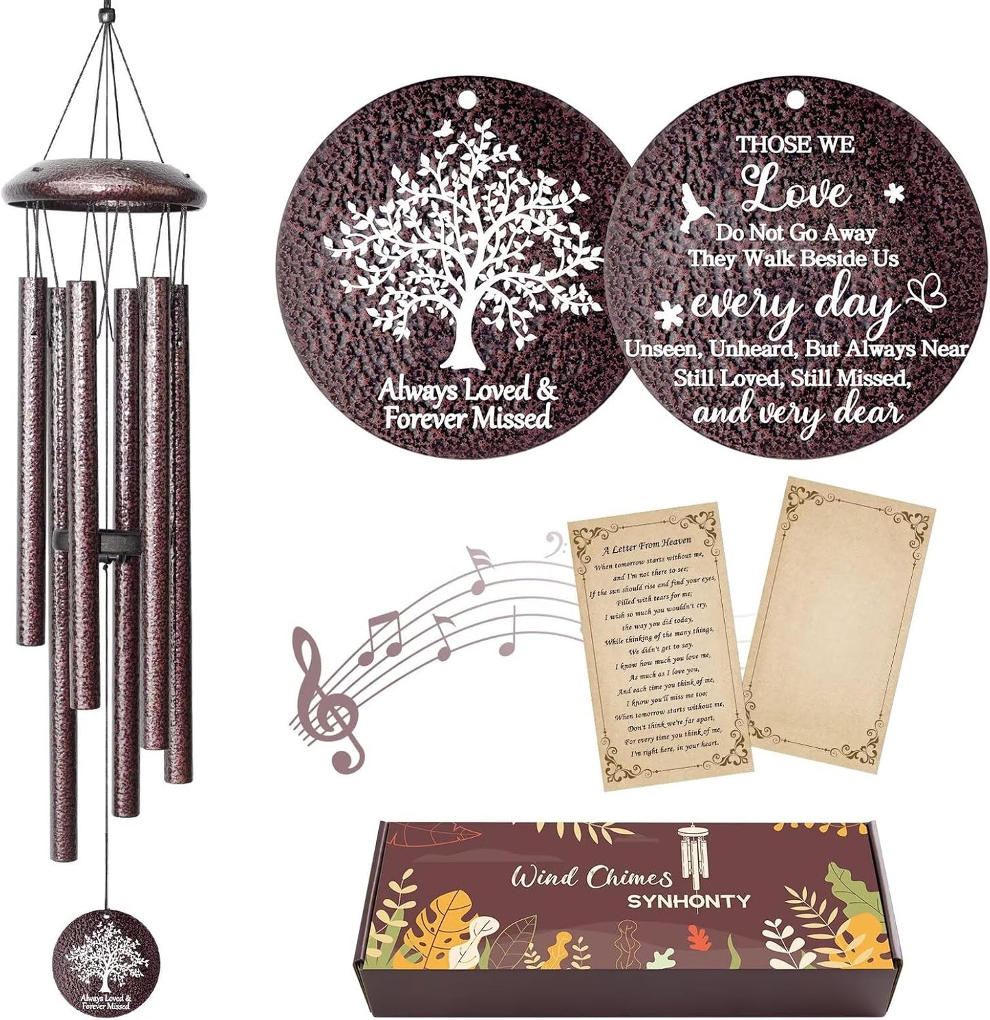Memorial Gifts for Loss of Love one, 25''Memorial Wind Chimes of Sympathy Gifts for Loss of Love one, Bereavement, Condolence, Remembrance Gifts,Windchimes in Memory