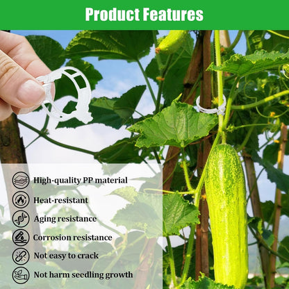 300 PCS White Plant Fixing Clips,Plant Support Clips, Tomato Clips, Plastic Trellis Clips,Garden Clip for Fixing Stem and Vine