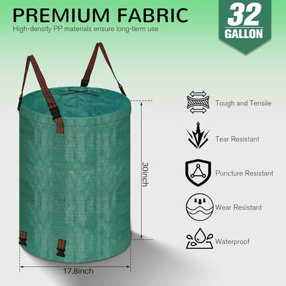 200L leaf Collector Bag, Shoulder Strap, and Drawstring – Reusable Yard Garden Bag for Leaves and Lawn Trash, Perfect for Leaf Removal, Yard Clean-Up (Without lid, 48 Gallon)