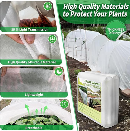 Avalution 3 Pack Plant Covers Freeze Protection, 10x50 FT Frost Cloths for Outdoor Plants, 0.9 oz/yd² Reusable Frost Blankets for Outdoor Plants, Row Covers for Vegetables Season Extension