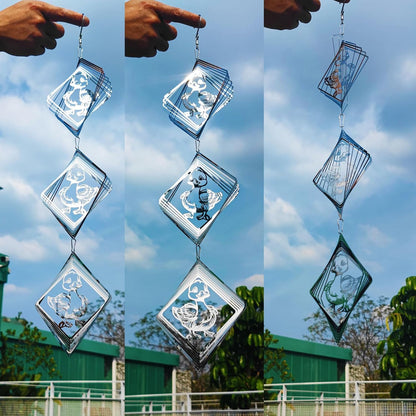 Bird Deterrents for Outside, Reflective Stainless Steel Wind Spinner, Ducks Wind Spinners Outdoor Garden Decor, Bird Scare Devices to Keep Woodpeckers, Pigeons Away from Your House, Patio, Orchards