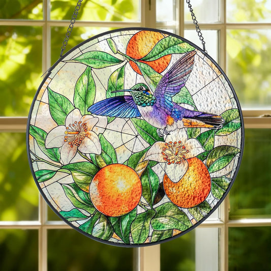 Elfpark Window Hanging Sun Catcher Stained Glass,Christmas Home Decor Suncatchers Indoor & Outdoor