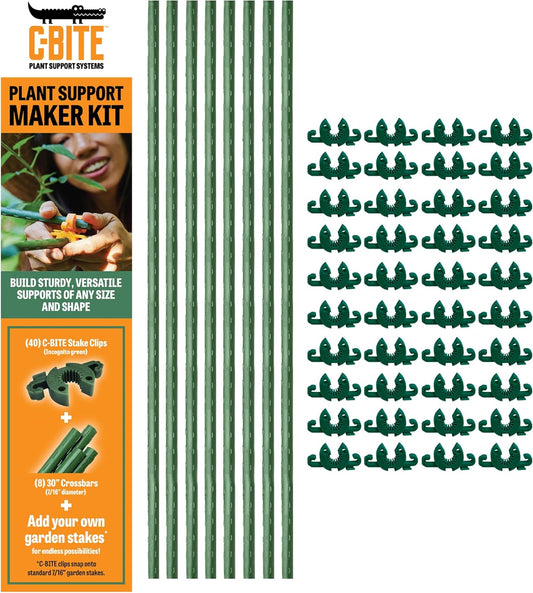 Plant Support Maker Kit – Modular Trellis Building System with Short Stakes & Extra Clips – Compatible with Standard Garden Stakes – Build Custom Plant Supports for Indoor or Outdoor Use