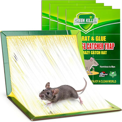 4 Pack Super Sticky Rodent Glue Traps, Large Sticky Rat Traps, Glue Trap Boards for Snakes Rats Mice Spiders Centipedes Roaches, Rats Trap for Indoor, Outdoor, Basement, Yard, Garage, 16.6" X 11.5"
