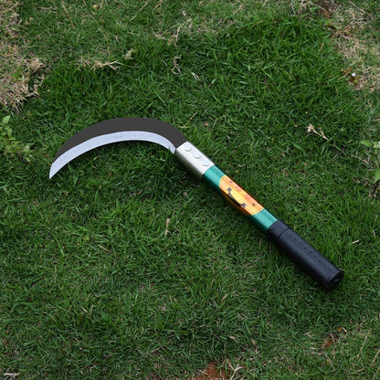KEYI Weeding Sickle,Steel Grass Sickle,Manganese Steel Blade/Hardwood Handle Hand held Serrated Grass Hook Cutter - Great for Removing Unwanted Vines and Weeds. (13.8 in*6.3 in)