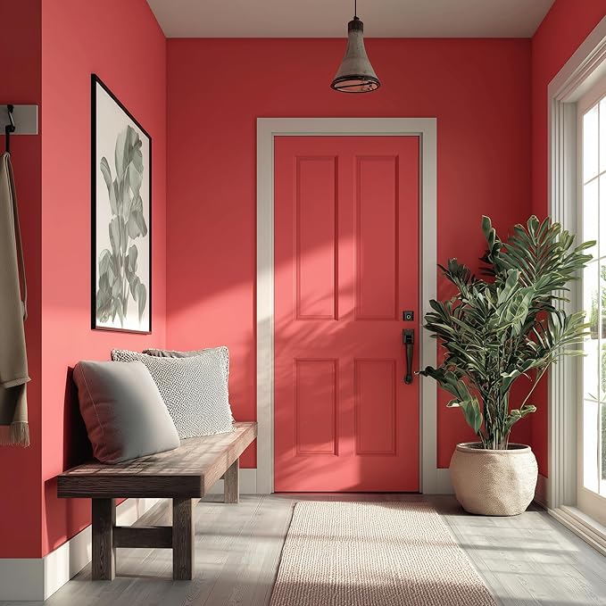 EVOLVE Paint & Primer: Environment-friendly, Low Sheen with One-coat Coverage for Interior & Exterior surfaces (Raspberry, 5-Gallon)