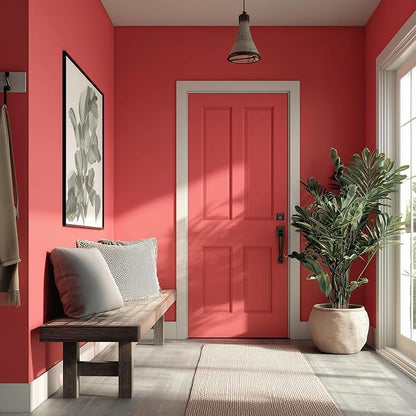 EVOLVE Paint & Primer: Environment-friendly, Low Sheen with One-coat Coverage for Interior & Exterior surfaces (Raspberry, 5-Gallon)