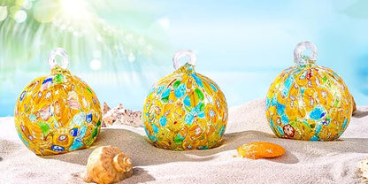 Hand Blown Glass Witch Ball,Glass Ornament Hanging Garden Gazing Ball Indoor Outdoor Home Décor. (5)