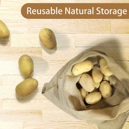 Zplontya 10pcs Middle Burlap Bags-14x20 Inch Natural Jute Burlap Sacks, Reusable Plant Grow Bags Root Vegetable Holders, Strong Potato Sacks for Gardening Planting Food Storage
