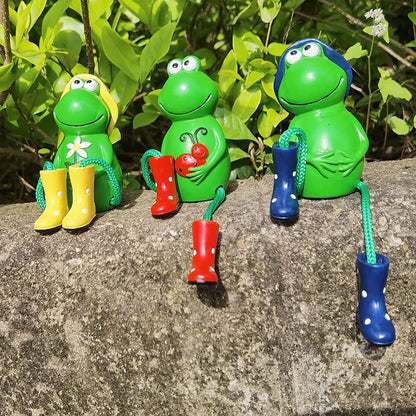 Cute Frog Garden Decor, Sitting Frog Garden Statue Outdoor, 6.2inch Frogs Statues Resin for Yard Patio Garden Office Tabletop Bookshelf Decor