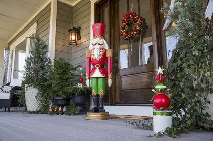 Evergreen 4.5 Foot Tall Nutcracker Christmas Decor Indoor Outdoor Garden Statue | Traditional Regal Figure Soldier | Holiday Life Size | Outdoor Safe