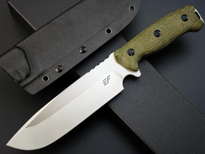 Eafengrow EF143 Fixed Blade Knife AUS-10 Steel Blade Micarta Handle Full Tang EDC Tool Straight Knife for Working Camping Hunting