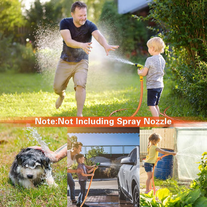 Hybrid Hose 75ft x 5/8", Short Garden Water Hose Heavy Duty, Flexible, Lightweight Hybrid Water Hose with Swivel Handle,3/4'' Brass Fittings, Available For Reel Cart Backyard Burst 500 PSI