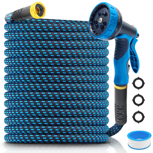 Garden Hose 50ft, Non-Expanding Water Hose Ultra Lightweight, Kink-Free Flexible Hose with
