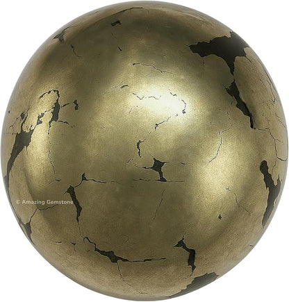 Amazing Gemstone Pyrite Crystal Ball with Stand - 2 Inches Crystal Sphere Meditation Balls for Witchcraft and Decorative Balls