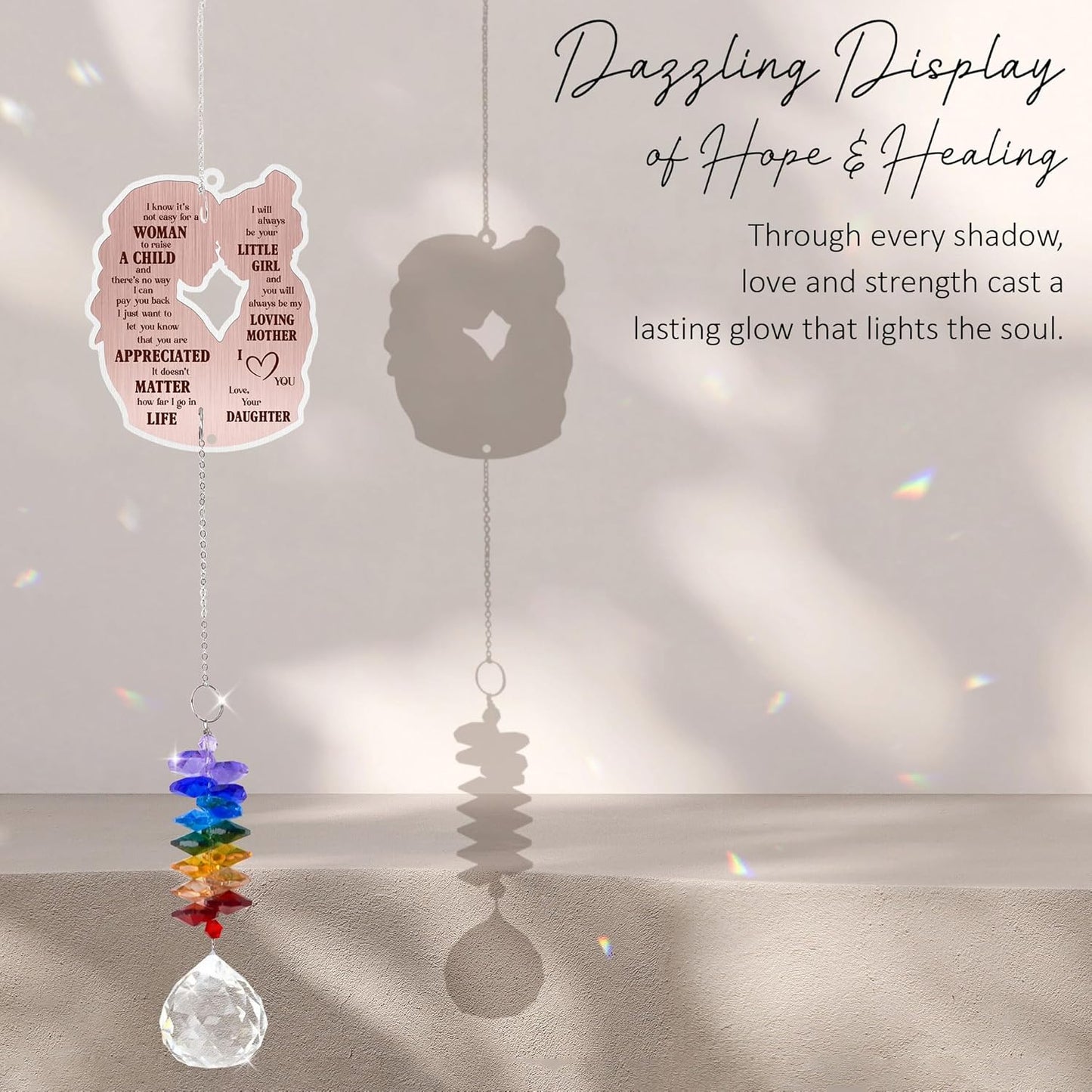 Gifts for Mom - Mom Sun Catcher Crystal Suncatcher Rainbow Maker - Hanging Window Decor - Sentimental Keepsake - Gift for Mother from Daughter
