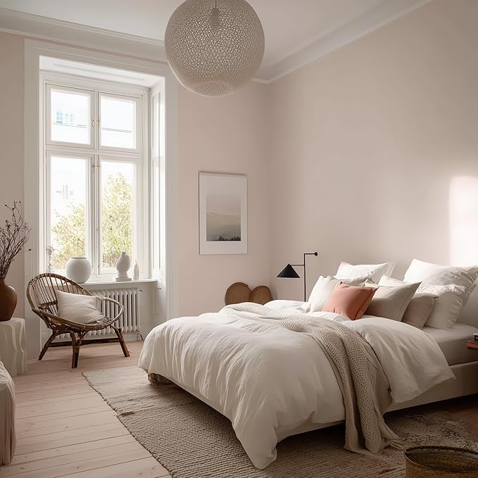 EVOLVE Paint & Primer: Environment-friendly, Low Sheen with One-coat Coverage for Interior & Exterior surfaces (Pale Pink, 5-Gallon)