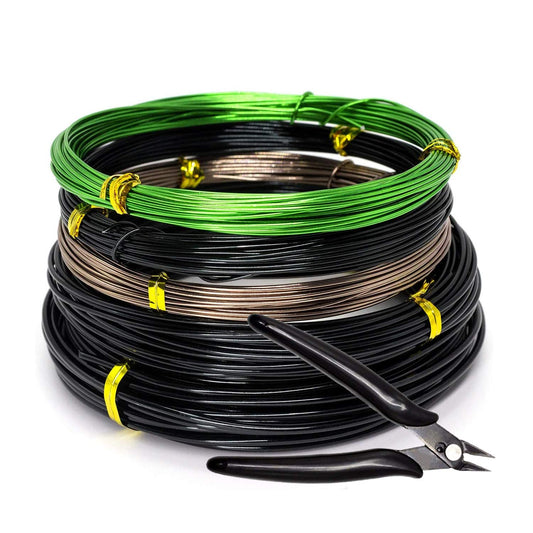 Bonsai Wire Kit - 5 Rolls, 164 Feet Total. Anodized Aluminum Training Wire, 1mm/1.5mm/2.0mm, for Bonsai Trees Indoor
