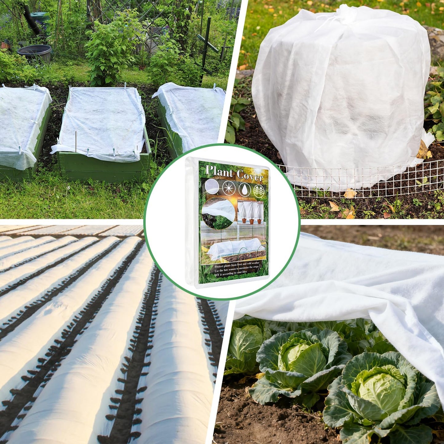 Plant Covers Freeze Protection 6.6 ft x 16 ft Floating Row Cover 1oz/yd² Garden Fabric Plant Cover for Winter Frost/Sun Pest Protection