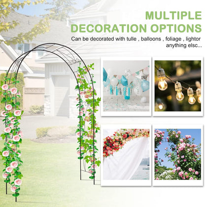 JSUN7 Outdoor Garden Arbor - Decoration Steel Arch Trellis for Climbing Vines and Plants Metal Garden Arbor Garden Trellis for Patio, Lawn, Garden