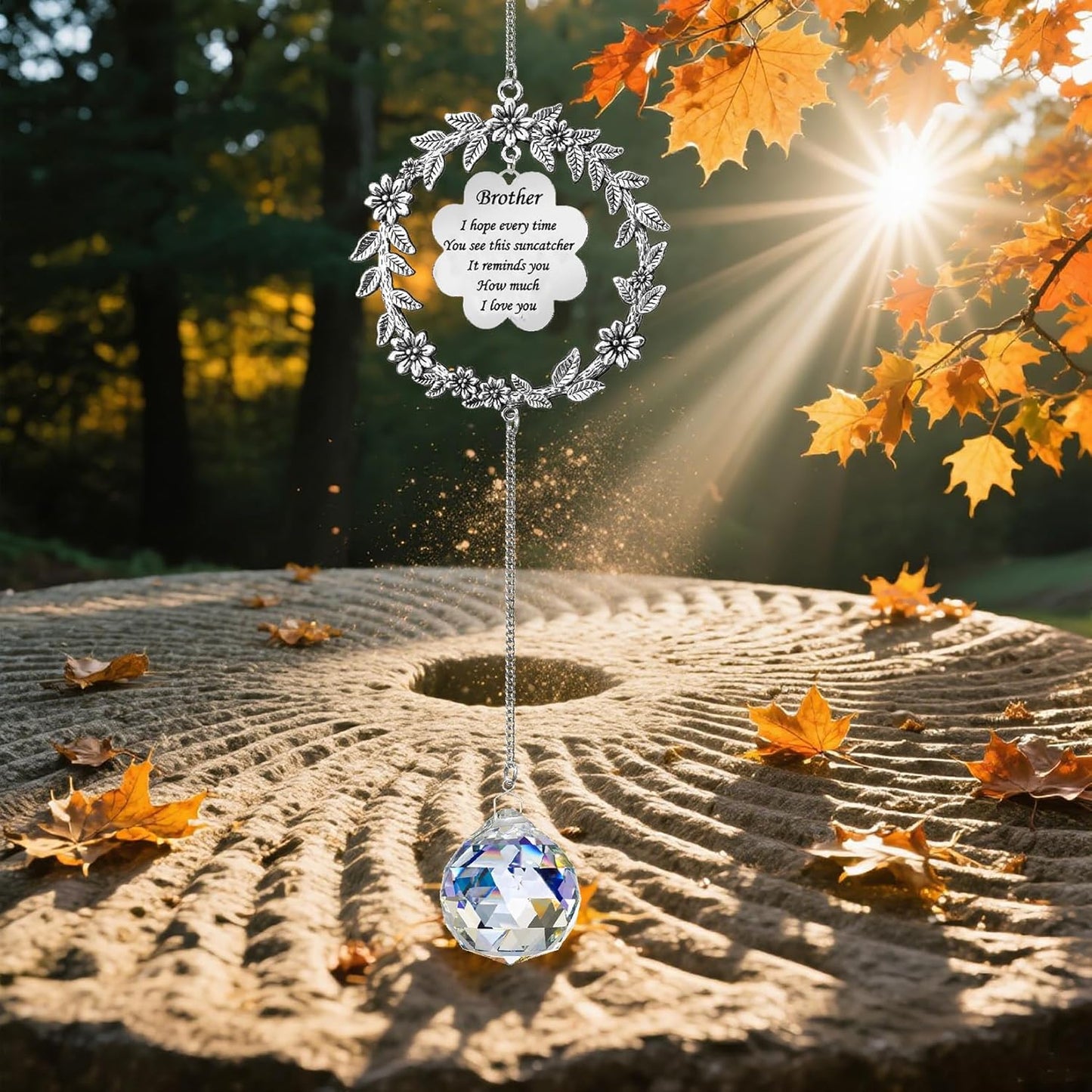 Suncatcher Gifts for Brother,Valentines Birthday Gifts for Brother, Sun Catcher for Christmas Birthday Thanksgiving Valentines Day