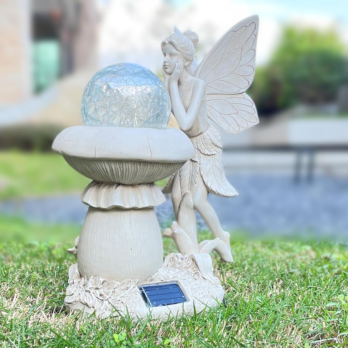 COWOS Solar-Powered Garden Fairy Statue, Handcrafted Resin Statue for Gardens & Special Occasions for Outdoor Patio Lawn Garden Clearance Decor, Memorial Gift, Yard Art, Sympathy Gift