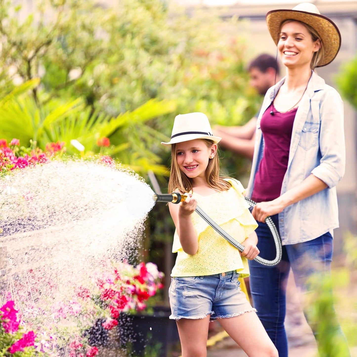 Expandable Metal Garden Hose 50 FT - 304 Stainless Steel Water Hose 50 FT - Lightweight non Kinking Flexible Garden Hose, no Bite