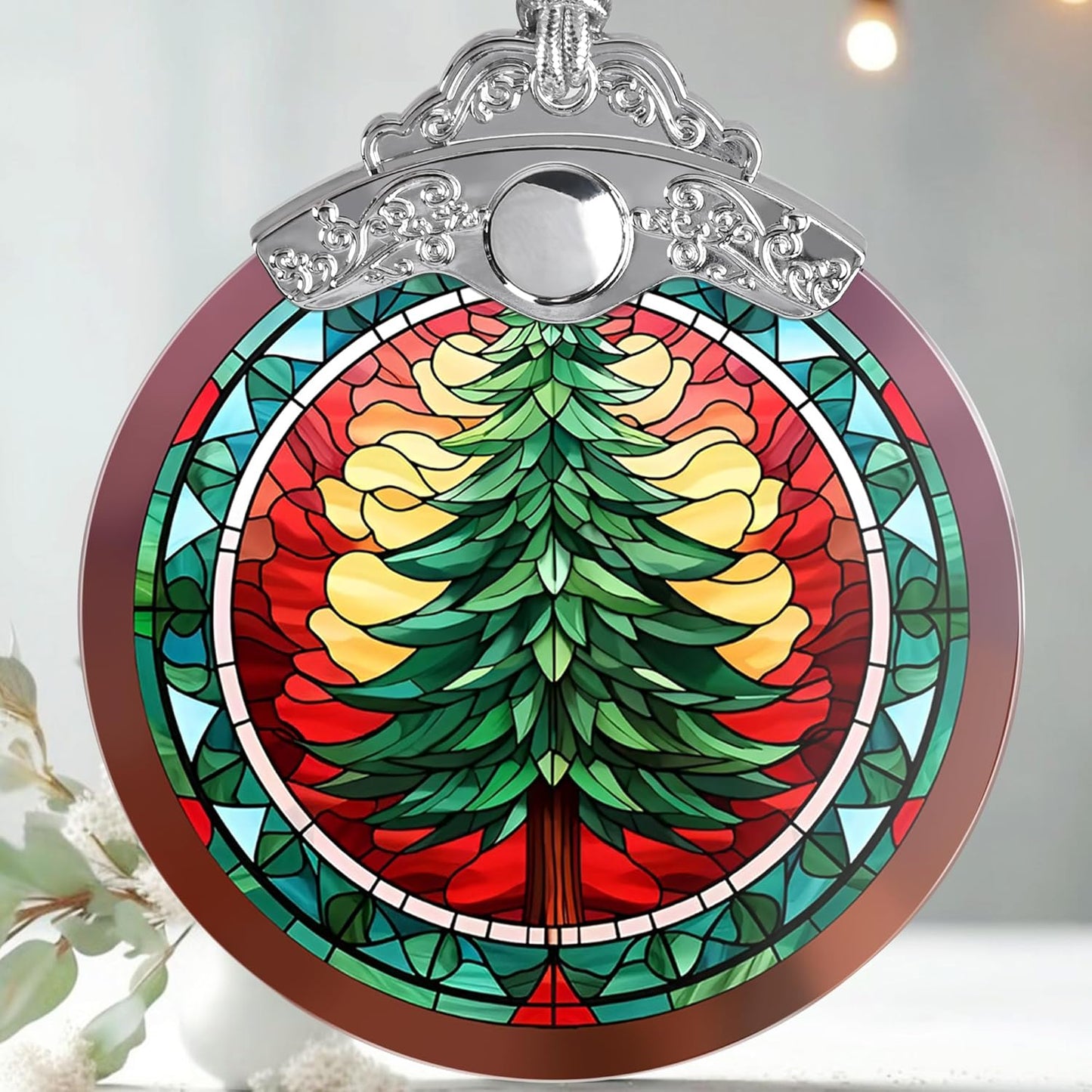 Stained Glass Christmas Ornaments, Jocidea Ornaments for Christmas Tree, Christmas Tree Decor, Holiday Decor and Xmas Gifts Ideas