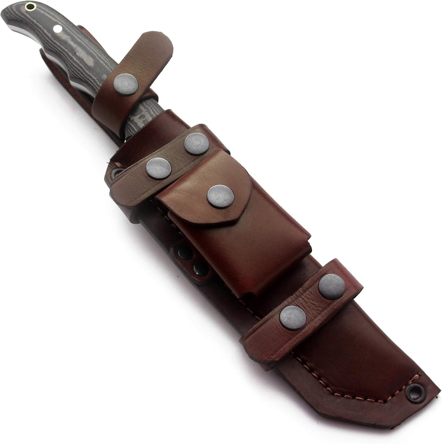 GCS Handmade G10Handle D2 Tool Steel Tactical Hunting Knife with leather sheath Full tang blade designed for Hunting & EDC GCS 266