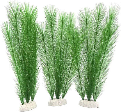 BEGONDIS Aquarium Decorations 3Pcs Fish Tank Artificial Green Water Plants Made of Silk Fabrics Plastic