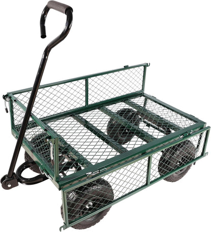 with a Four-Wheeled Trailer with a Double-Deck Detachable Side,The Steel Multifunctional Heavy-Duty net car can be Used in Farms,Warehouses and Other Places.