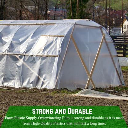 Farm Plastic Supply - Protective Clear Overwintering Plastic Film - Overwintering Film, 6 Mil Clear Plastic Film, Greenhouse Plastic, Durable Plastic Sheeting (6 Mil 24' x 100')