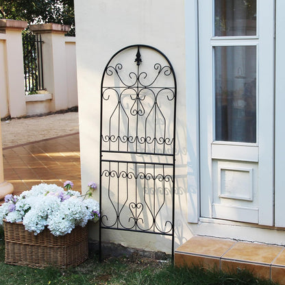 SCENDOR Trellis for Climbing Plants 59" H x 22" W Metal Unique Design Decorative Garden Structure Weather-Resistant Trellises Outdoor Decor Flowers Roses Vine Ivy Clematis 1 Pack