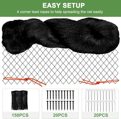 Heavy Duty Garden Netting - 100'x100' Poultry Netting for Chicken Coop, 3/4 Inch Mesh, Protects Fruits, Vegetables Against Squirrels, Deer