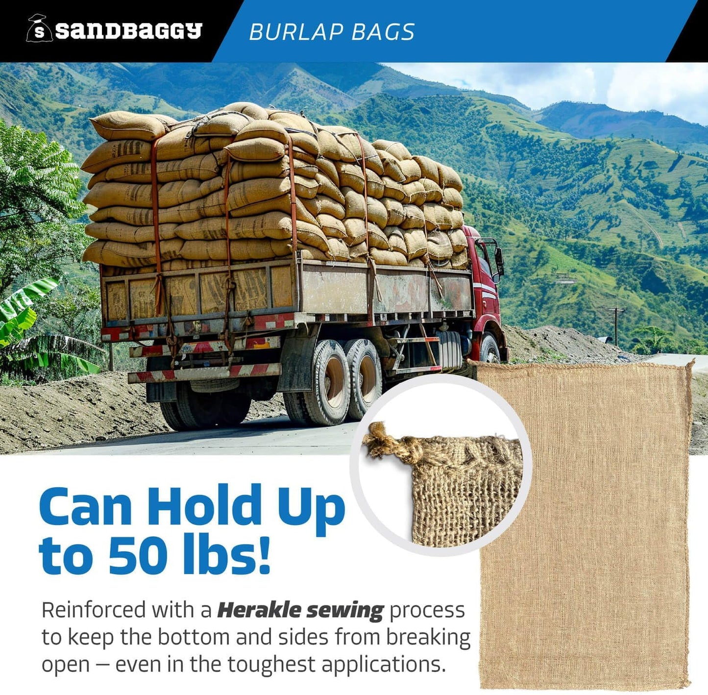 Sandbaggy Large Burlap Bags 18" x 30" - Burlap Bags for Planting/Gardening (Pack of 1)