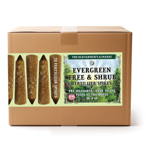 The Old Farmer's Almanac Evergreen Tree & Shrub Fertilizer Spikes, 10-4-10 (72 Spikes - 18.0 Lbs)