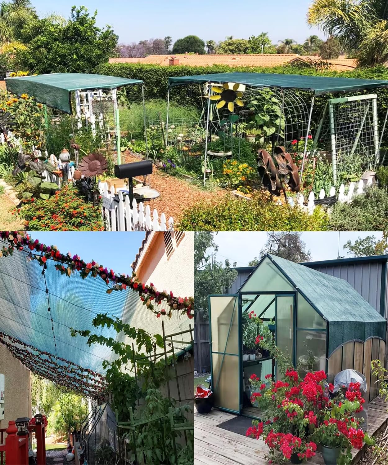 E.share 70% Shade Cloth for Garden, 20 Ft X 24 Ft Sun Shades Outdoor Patio with Grommets for Plant Covers,Porch Screen,Pergola Shade Cover,Greenhouse,Green