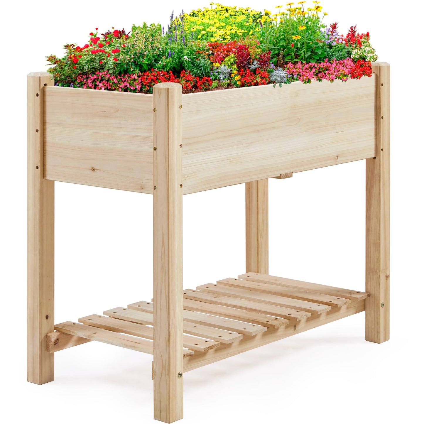 Yaheetech 34" Raised Garden Bed with Legs, Wooden Planter Box, 1Pcs