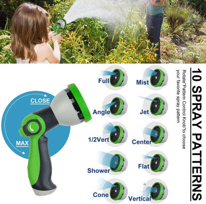 150Ft Metal Garden Hose durable stainless steel Water Hose, flexible, lightweight hose is resistant to kinks and tangles.With 10-way nozzle, strong 3/4” metal fittings, and a Stop Valve.