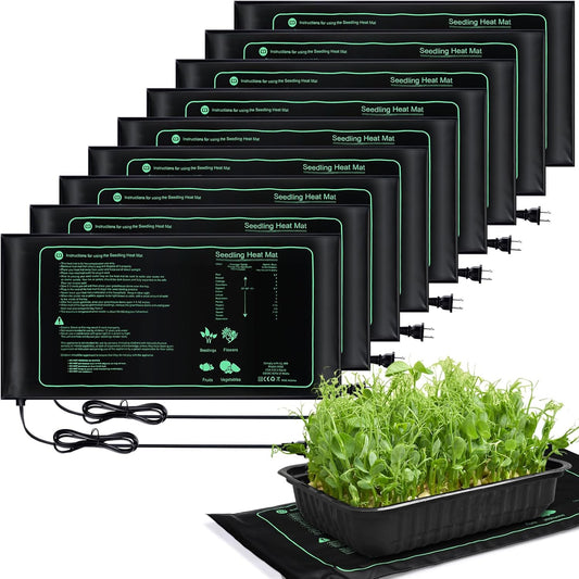 ROCEEI 10 Pack Durable Seedling Heat Mat 10 x 20.75 Waterproof Plant Heating Pad Warm Hydroponic Grow Mat for Greenhouse Grow Seed Starting Plant Germination