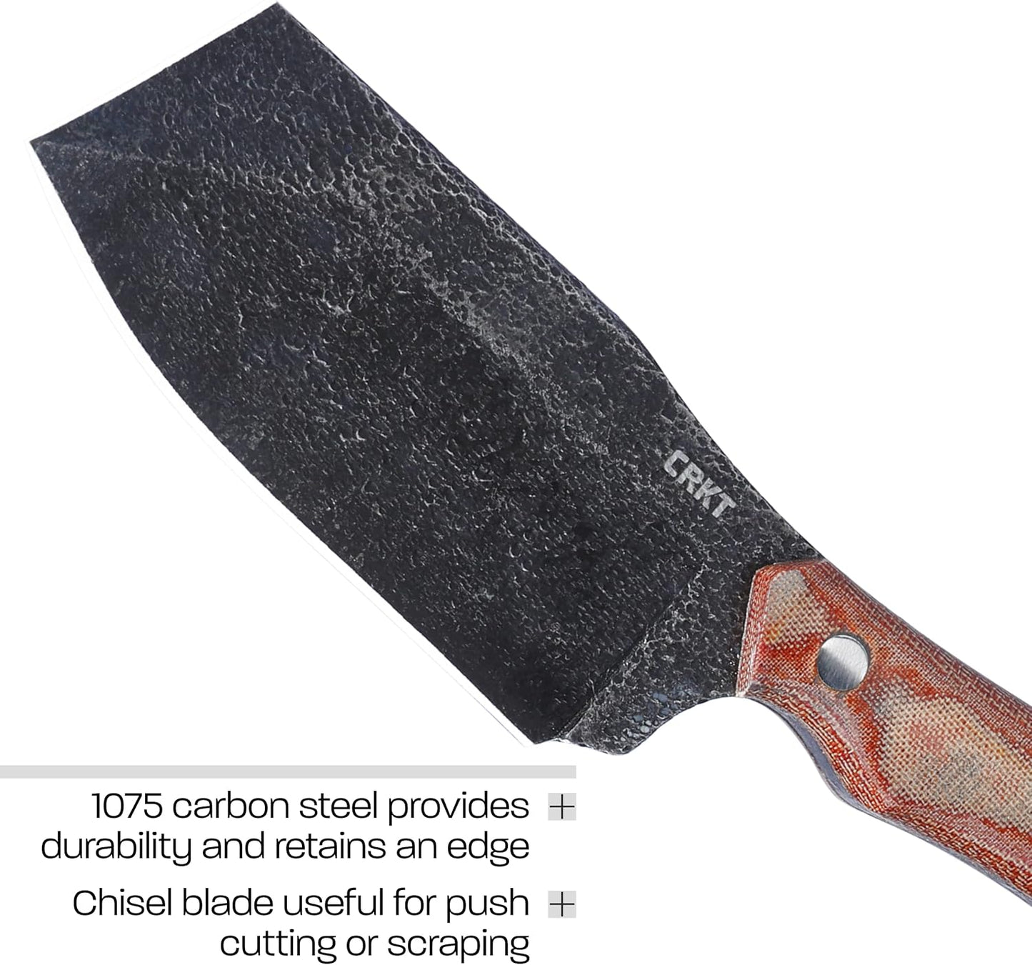 CRKT Razel Nax Fixed Blade Knife: Outdoor Razel Knife-Axe, 1075 Carbon Steel, Full Tang, Resin Infused Fiber Handle w/Kydex Sheath 2014