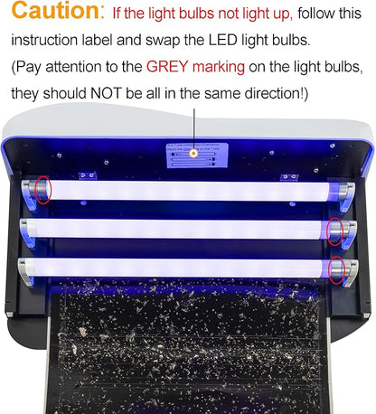 Awoco LED 15W 100V-240V Wall Mount Sticky Fly Trap Lamp with 3 LED UV Lights for Capturing Flies, Mosquitoes, Moths and Flying Insects (Fly Trap)