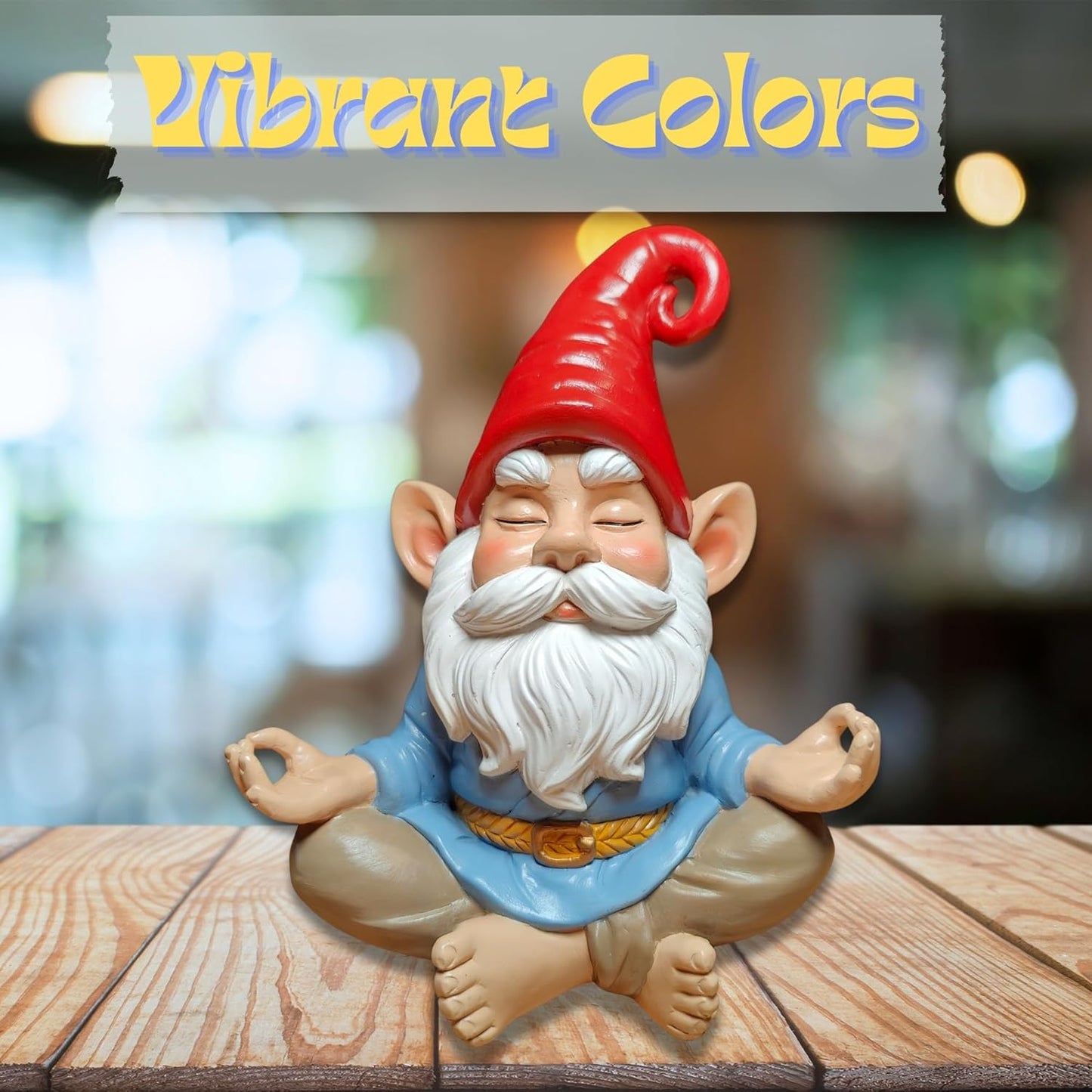 Zen Garden Gnome Statue, 7.5" Meditating Yoga Gnome, Outdoor Indoor Figurine for Patio Lawn Yard, Handcrafted Peaceful Meditation Sculpture, Unique Home Decoration Gift for Women Men
