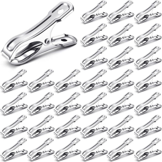Raiten 100 Pcs Garden Clips Stainless Steel Greenhouse Clamps Heavy Duty Clips Have a Strong Grip to Hold Down The Shade Cloth or Plant Cover on Garden Hoops or Greenhouse Hoops and Netting Holding
