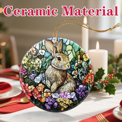 Christmas Ornament, Christmas Decoration, Ceramic-Style Rabbit Ornament, Heirloom Keepsakes, Holiday Ornaments, Holiday Presents, Unique Xmas Gifts, Gift Exchange Ornaments, Gift Idea