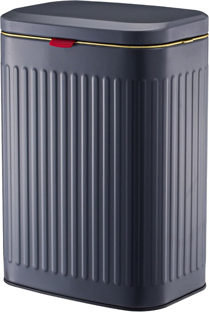 2.11Gallon 8L Carbon Steel Trash Can Door Compost Bin Wall Mounted 2 Ways Sliding Lid Compost Bin Countertop Kitchen Hanging Cabinet Door Trash Bin Metal Garbage Bin Cubo de Basura Grey